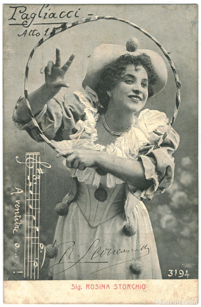 Foglietti di film di film antichi di cinema: Actriz Belle &Eacute;poque STORCHIO, Rosina_Alterocca Terni. 3194. In Pagliacci