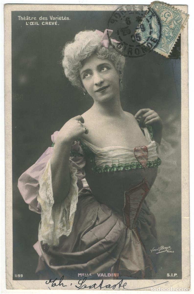 Cine: Actriz Belle &Eacute;poque VALDINI, Mlle._SIP. 1199. In L'oeil crev&eacute;, at Vari&eacute;t&eacute;s. Photo Paul Boyer