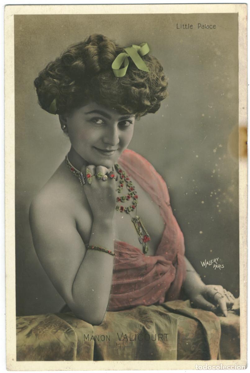 Cine: Serie 2 Postales Actriz Belle &Eacute;poque VALICOURT, Manon_Little Palace. Photo Wal&eacute;ry