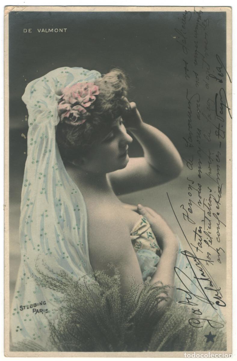 Cine: Serie 2 Postales Actriz Belle &Eacute;poque VALMONT, de_&Eacute;toile. 781-76. Photo Stebbing