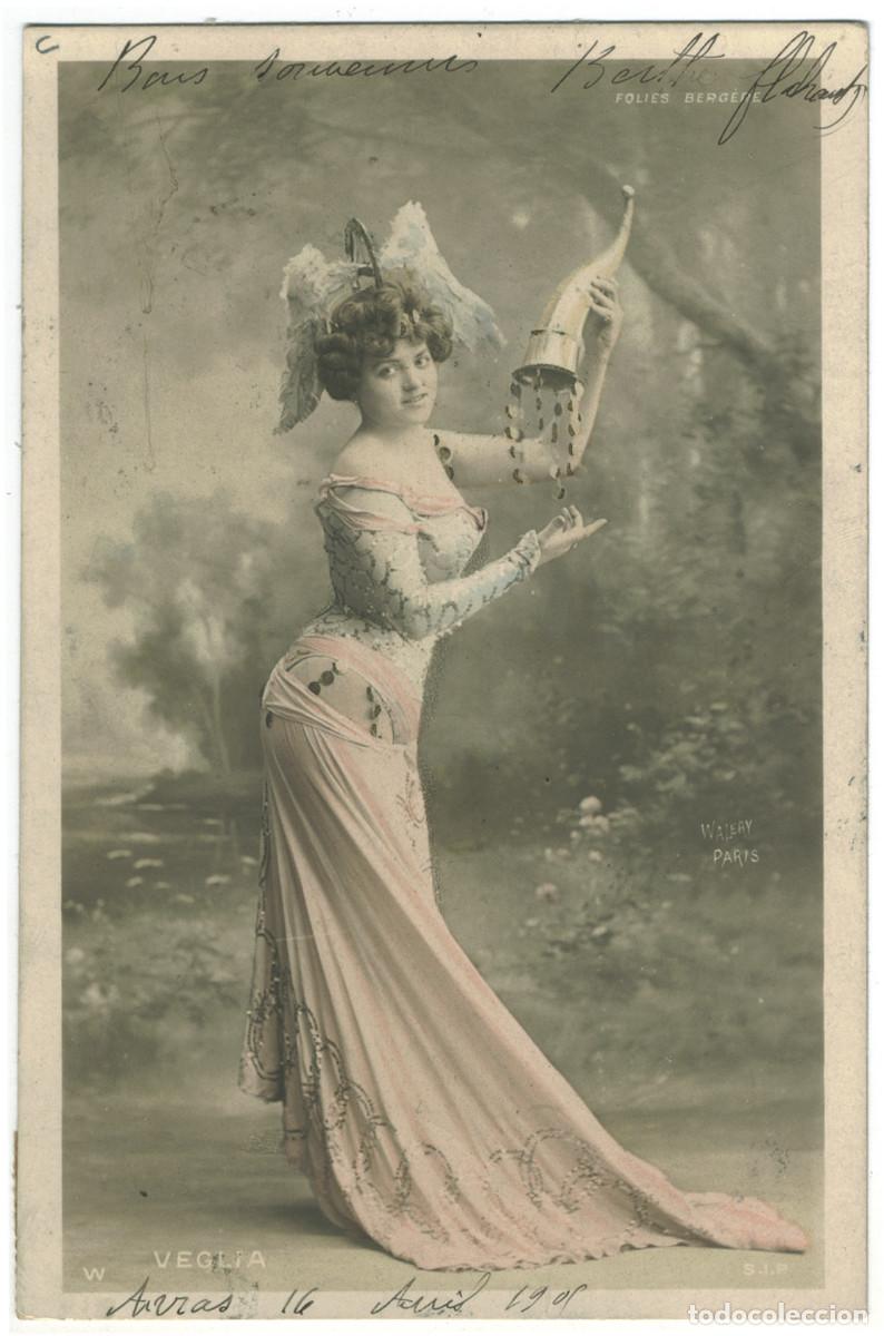 Cine: Actriz Belle &Eacute;poque VEGLIA_SIP. 5080. Folies Berg&eacute;re. Photo Wal&eacute;ry