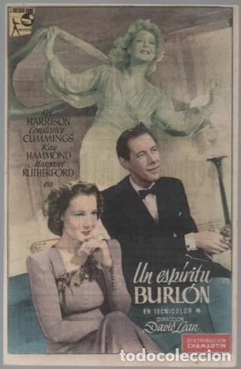 Cine: PROGRAMA DE CINE: UN ESPIRITU BURLON PC-11313