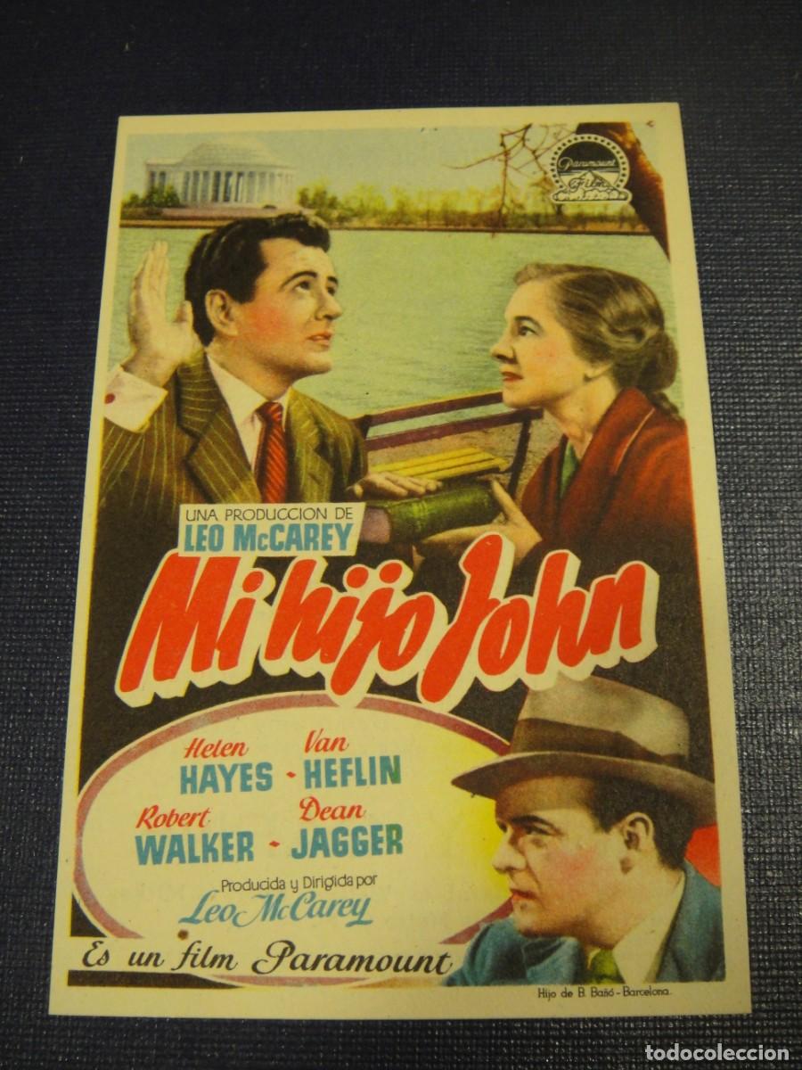 Cine: mi hijo john - folleto de mano - publicidad cine hermandad arturo mundet