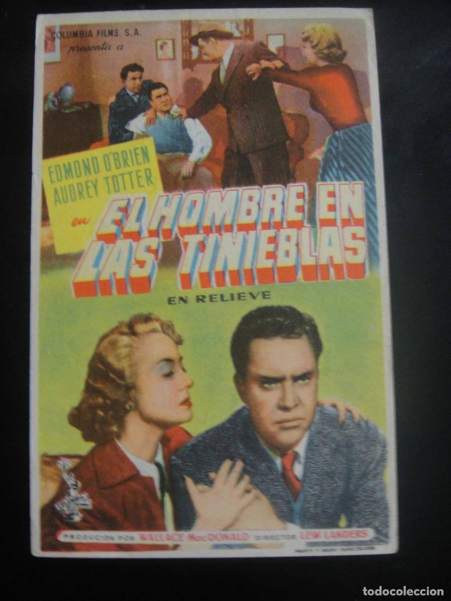 Cine: el hombre en las tinieblas - folleto de mano - publicidad cine coliseo olympia , granada