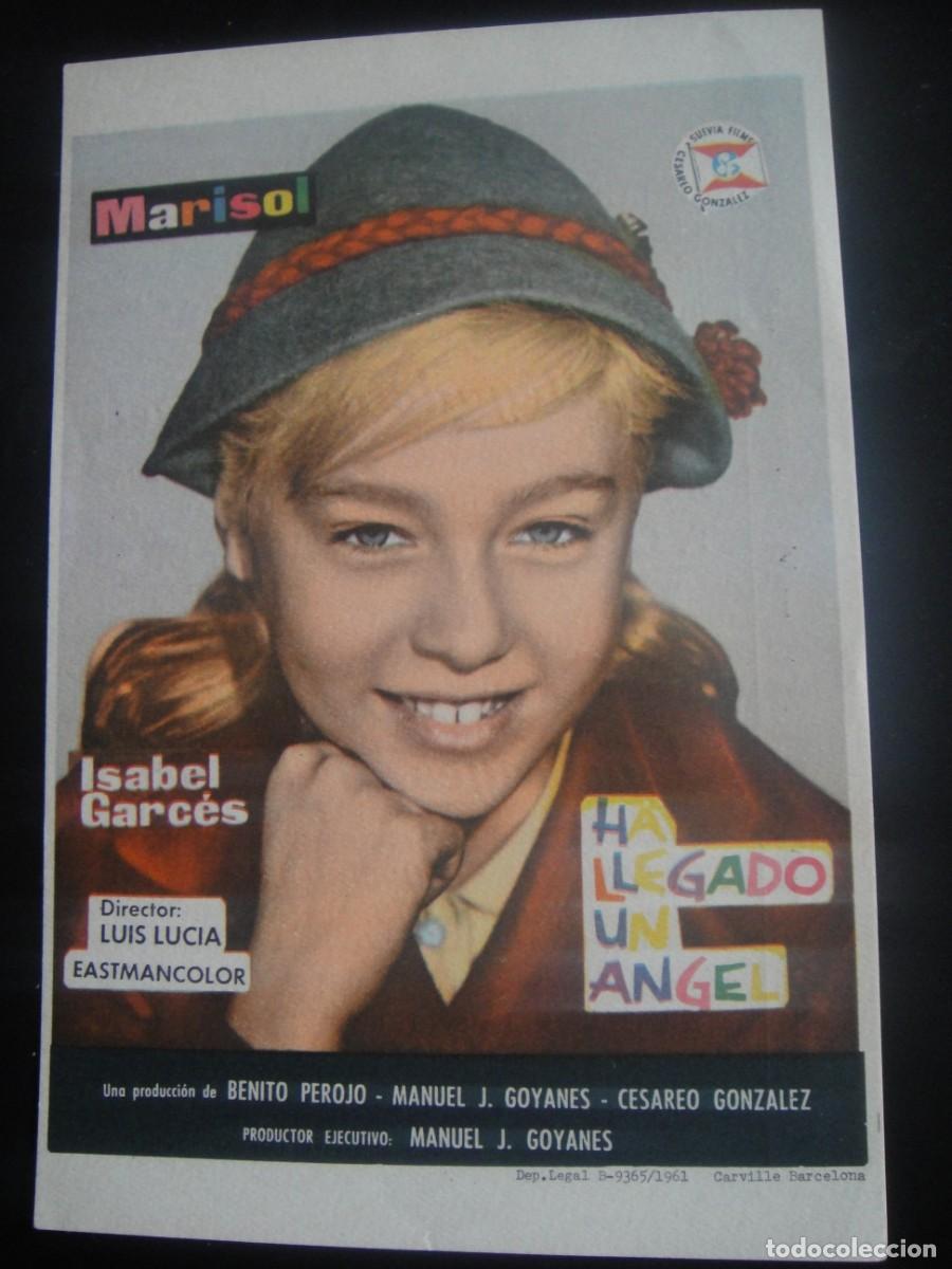Cine: ha llegado un angel - folleto de mano - publicidad teatro circo y salon novedades , orihuela