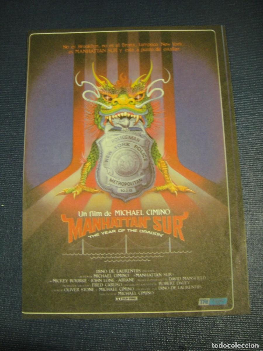 Cine: manhattan sur- folleto de mano - publicidad cine don quijote , zaragoza