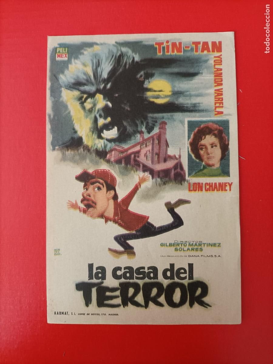 Cine: LA CASA DEL TERROR. TIN TAN. LON CHANEY. C/P. CINE LE PAR&Iacute;S. EST&Aacute; NUEVO.