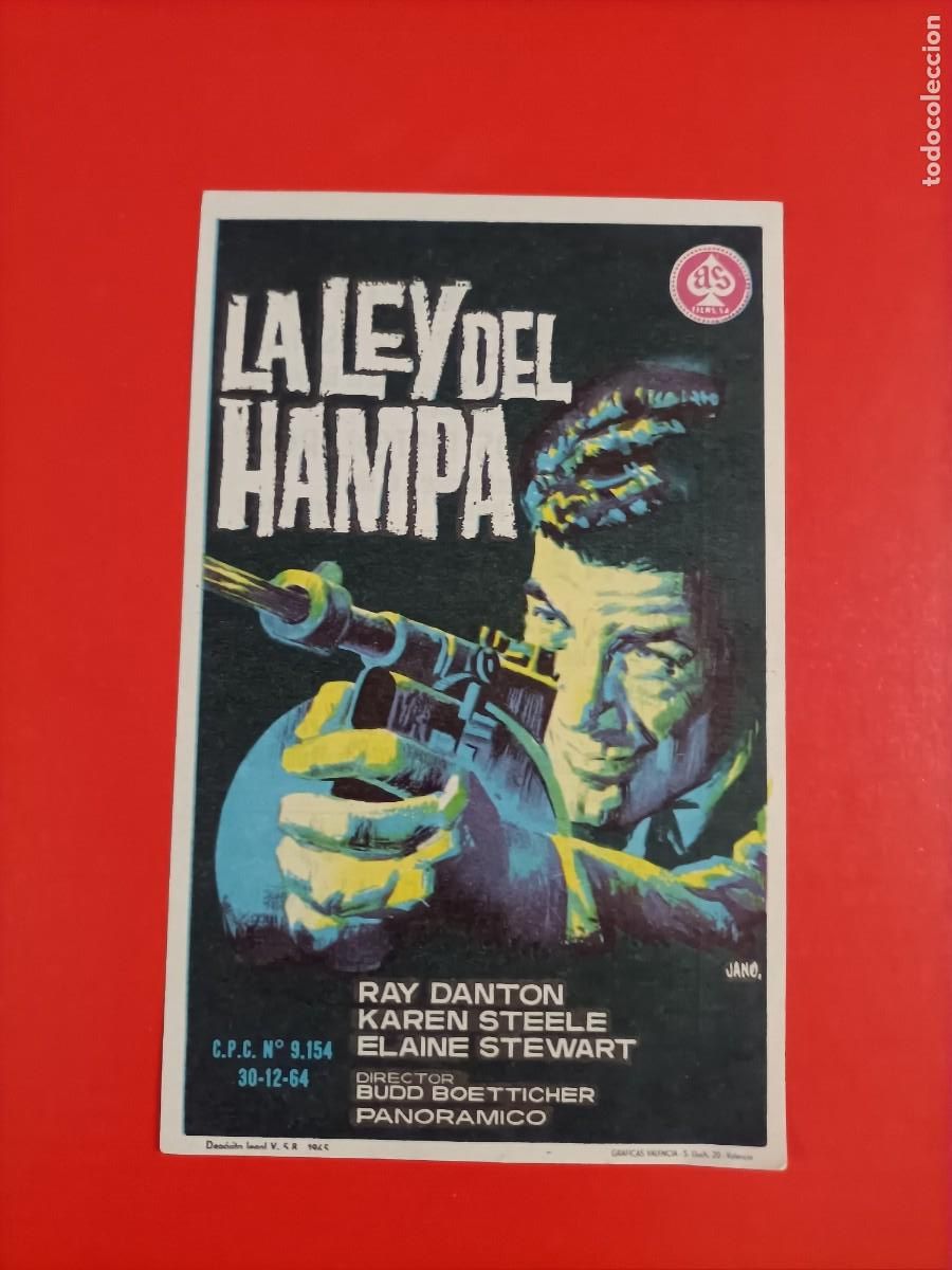Cine: LA LEY DEL HAMPA. RAY DANTON. C/P. CINE CAPITOL. M&Aacute;LAGA. EST&Aacute; NUEVO.