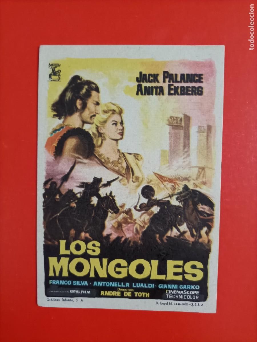 Cine: LOS M0NGOLES. ANITA EKBERG, JACK PALANCE. S/P. EST&Aacute; NUEVO.