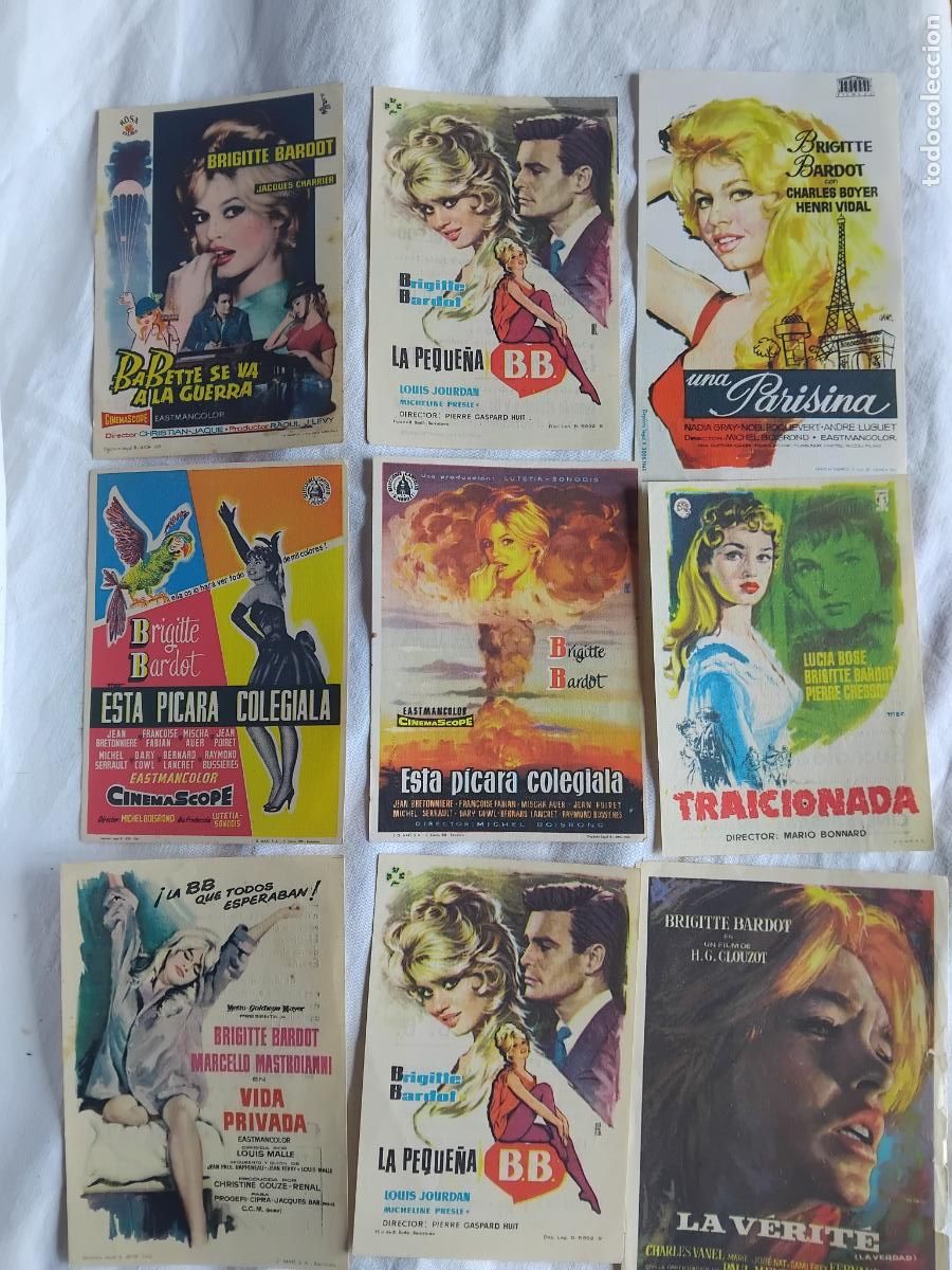 Cine: BRIGITTE BARDOT. 9 PROGRAMAS DE CINE DE 9 PELICULAS DE B.B. - Foto 1