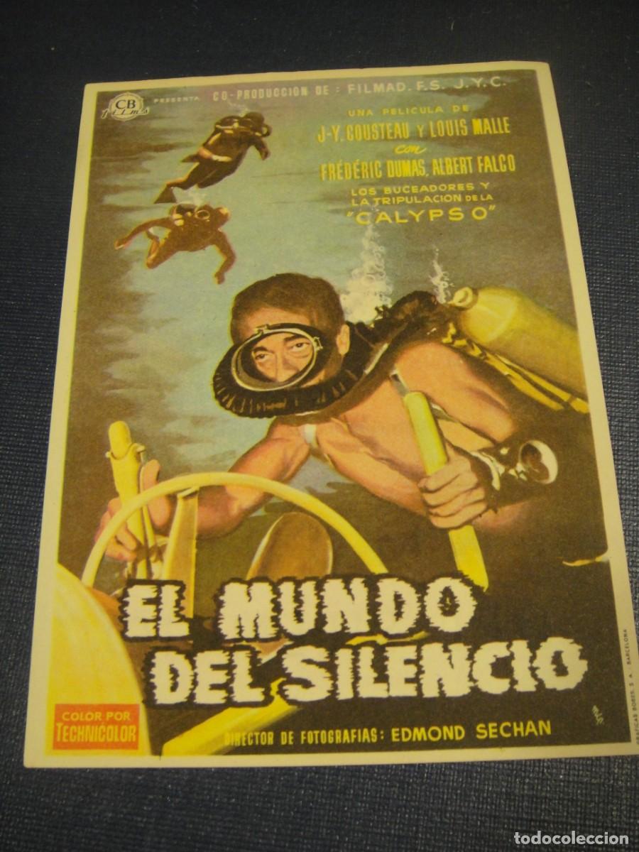 Cine: el mundo del silencio - folleto de mano - publicidad de concurso en el reverso