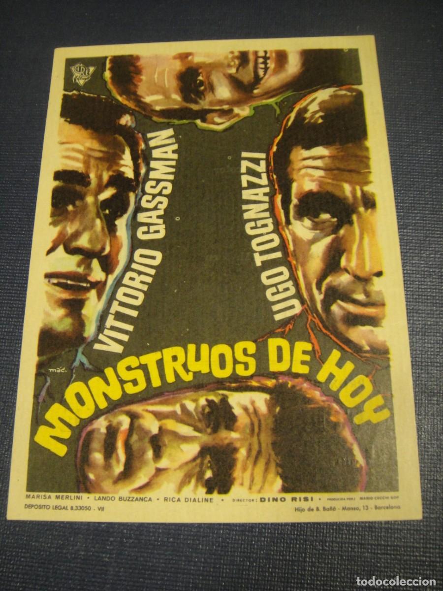 Cine: monstruos de hoy - folleto de mano - publicidad cine kursaal , reus