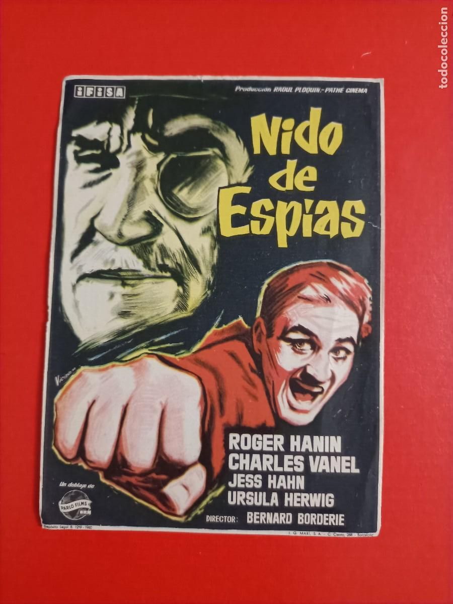 Cine: NIDO DE ESP&Iacute;AS. ROGER HAN&Iacute;N, CHARLES VANEL. S/P. MUY BUEN ESTADO.