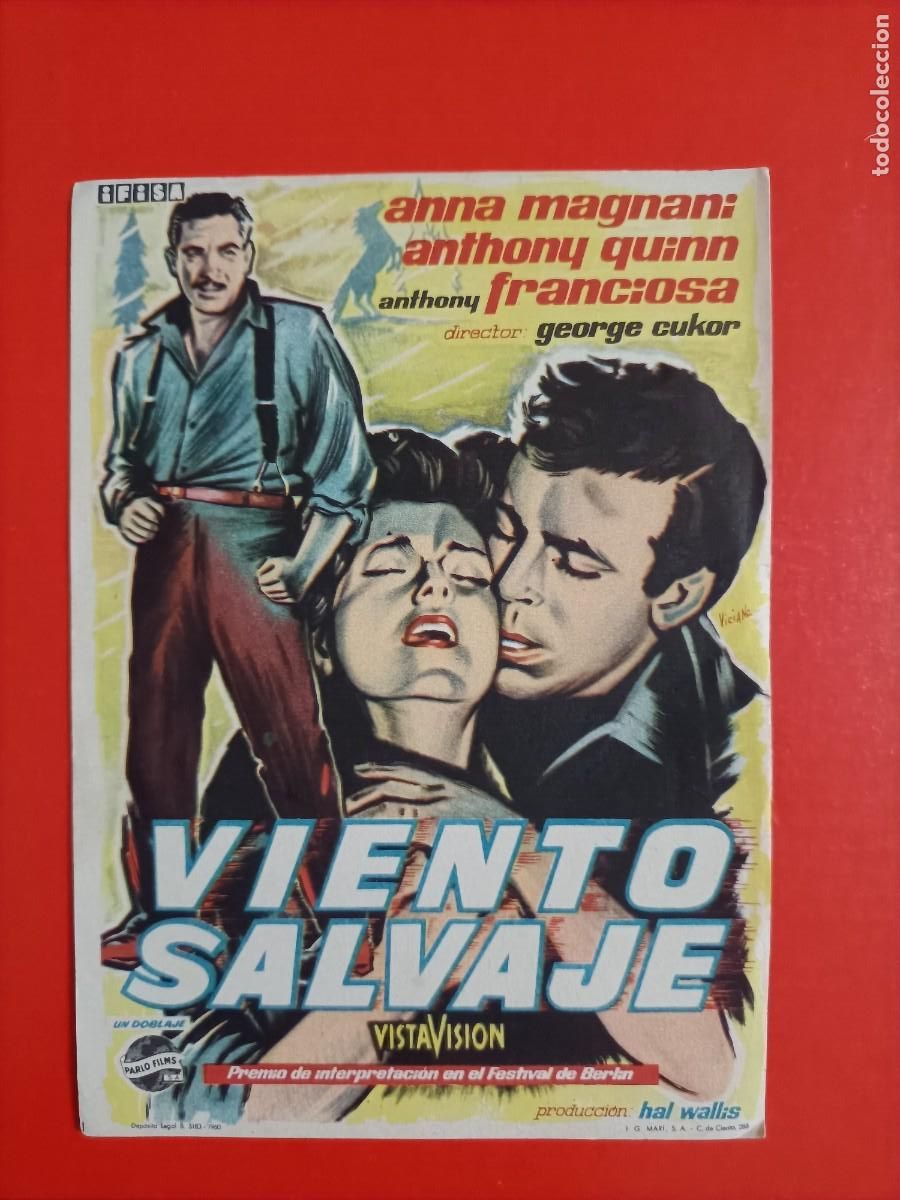 Cine: VIENTO SALVAJE. ANTHONY QUINN, ANNA MAGNANI. S/P. EST&Aacute; NUEVO.