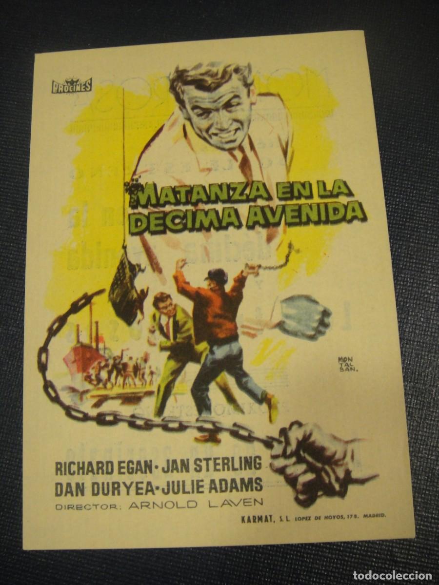 Foglietti di film di film antichi di cinema: matanza en la decima avenida - folleto de mano - publicidad cine monterrosa