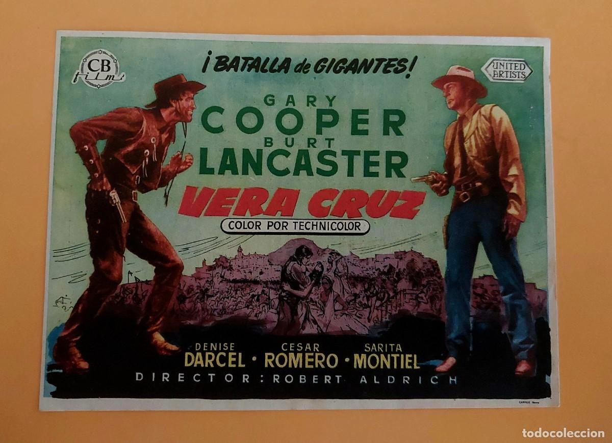 Cine: Vera Cruz Gary Cooper Burt Lancaster Con Publicidad al dorso A&ntilde;o 1954 Cine Victoria