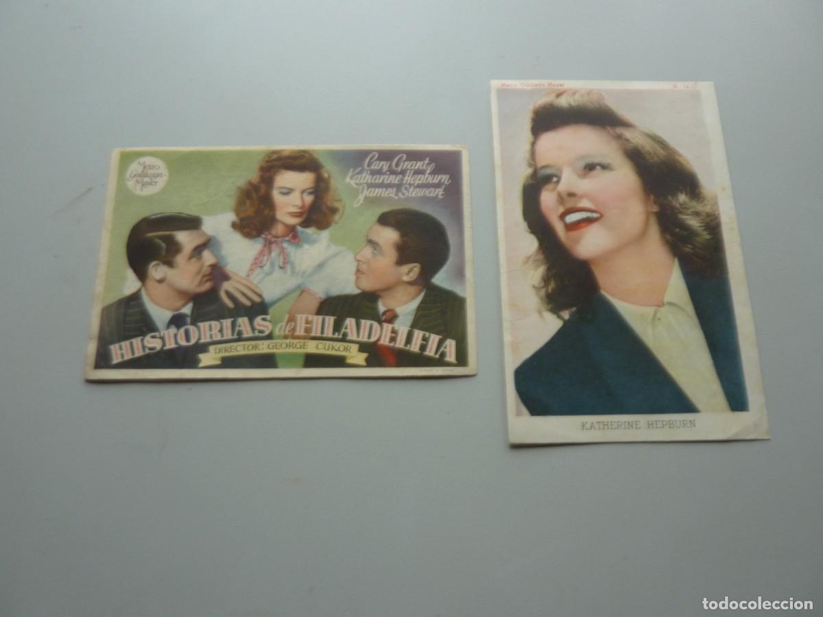 Cine: 2 Folletos de cine DIFERENTES de HISTORIAS DE FILADELFIA con publicidad
