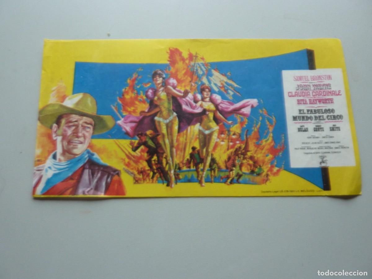 Cine: Folleto de cine EL FABULOSA MUNDO DEL CIRCO con publicidad