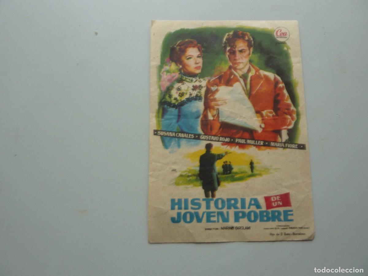 Cine: Folleto de cine HISTORIA DE UN JOVEN POBRE con publicidad