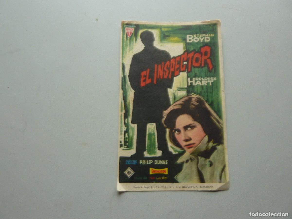 Cine: Folleto de cine EL INSPECTOR con publicidad