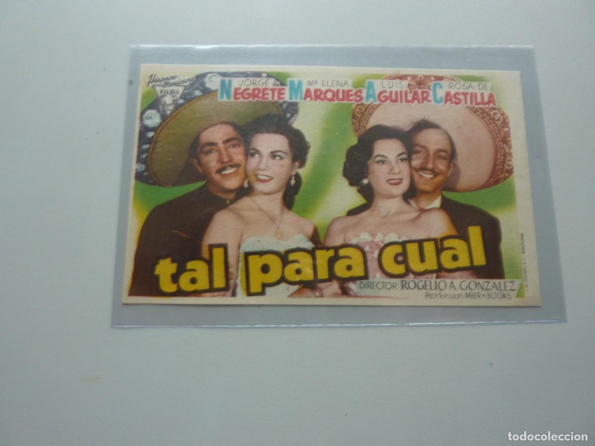Cine: Folleto de cine TAL PARA CUAL con publicidad
