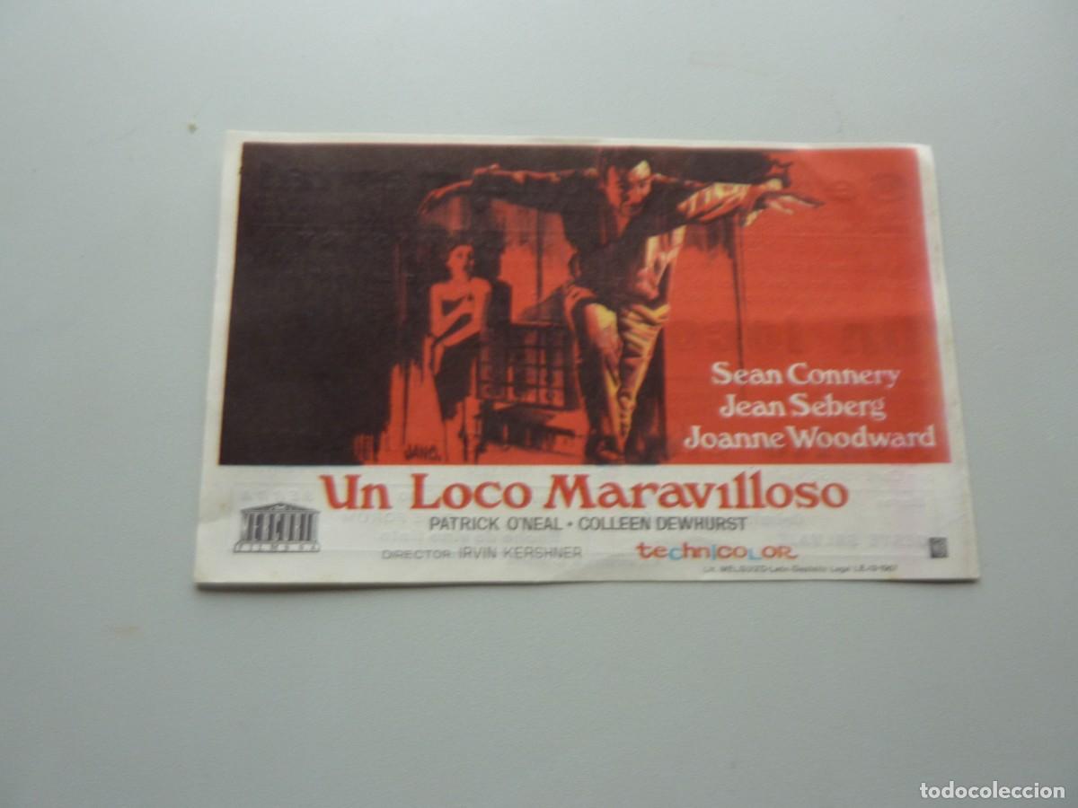 Cine: Folleto de cine UN LOCO MARAVILLOSO con publicidad