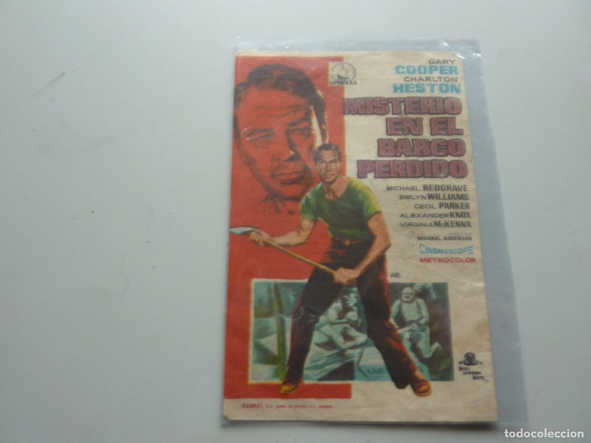Kino: Folleto de cine MISTERIO EN EL BARCO PERDIDO con publicidad