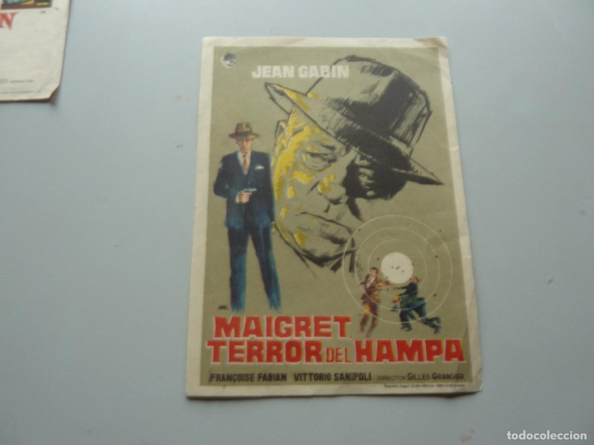 Cine: Folleto de cine MAIGRET TERROR DEL HAMPA con publicidad