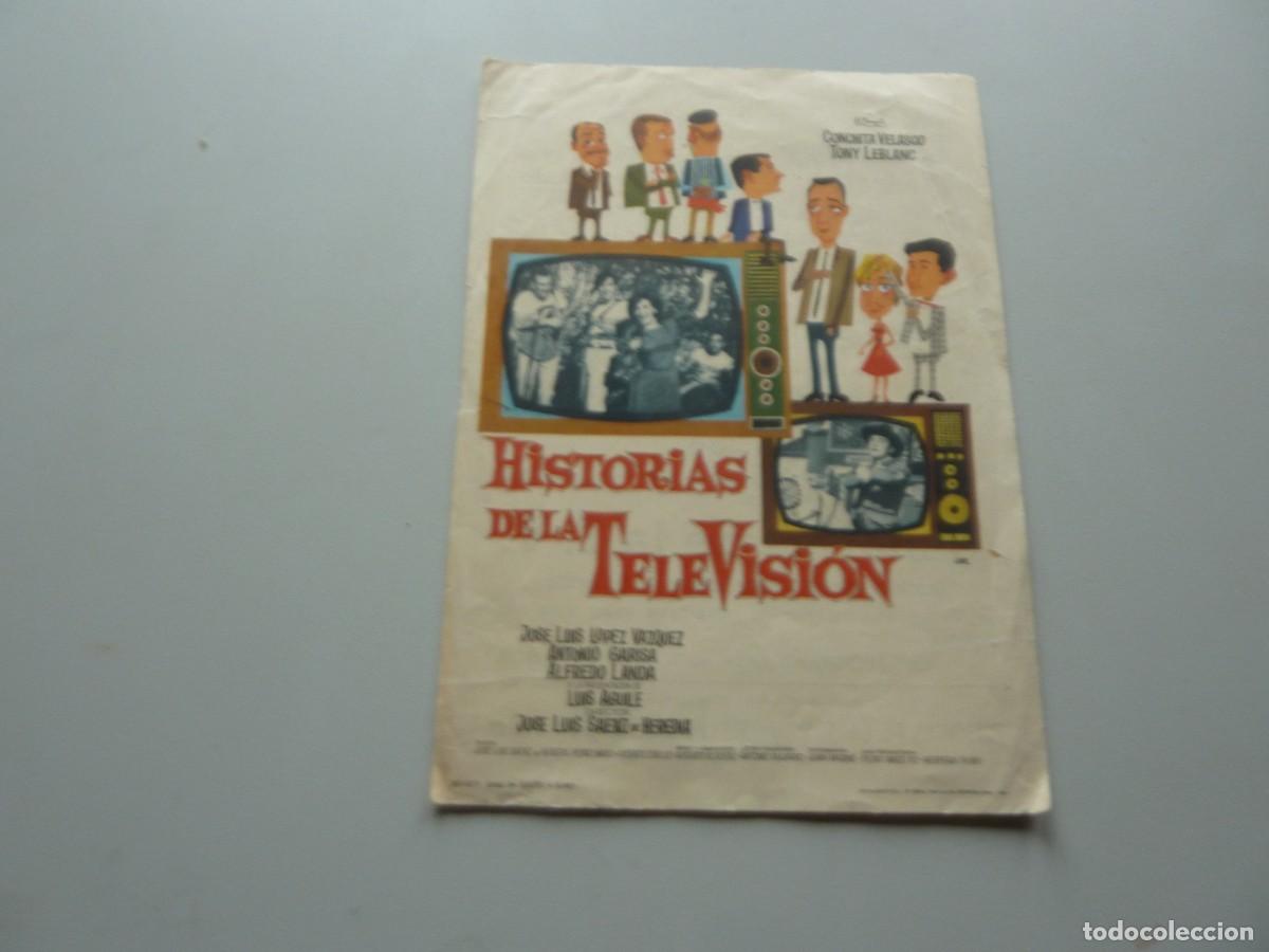 Cine: Folleto de cine HISTORIAS DE LA TELEVISION con publicidad
