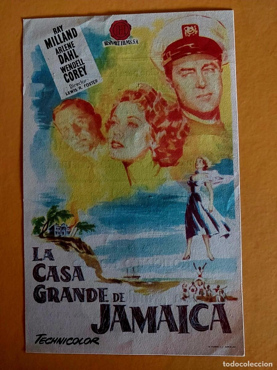 Cine: La Casa Grande de Jamaica A&ntilde;o 1953 Con Publicidad al dorso Cine Sala Edison Figueres