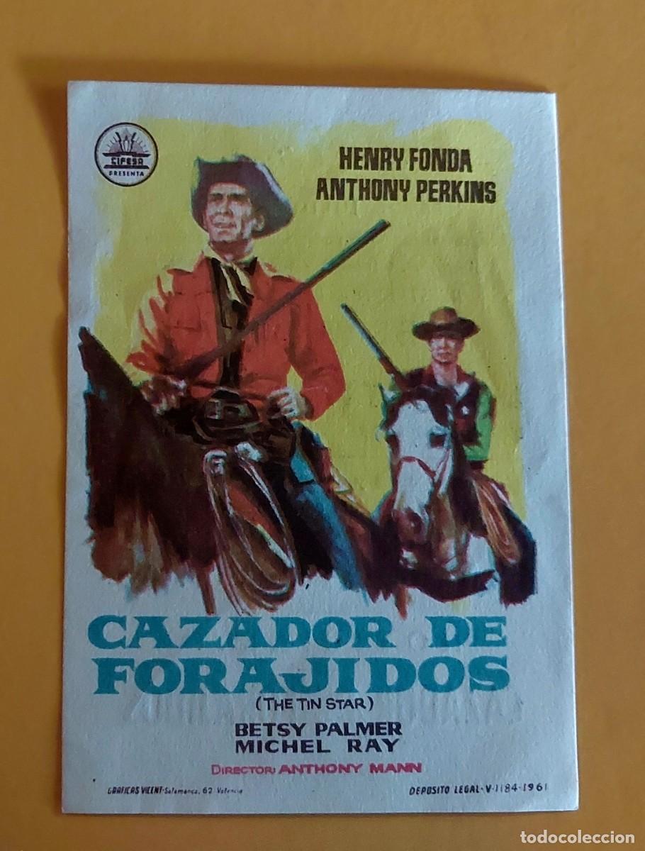 Cine: Cazador de Forajidos Henry Fonda A&ntilde;o 1957 Con Publicidad al dorso Cine Sala Edison Figueres
