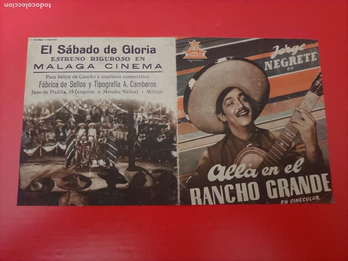 Cine: ALL&Aacute; EN EL RANCHO GRANDE. JORGE NEGRETE. C/P. M&Aacute;LAGA CINEMA. ES DOBLE.