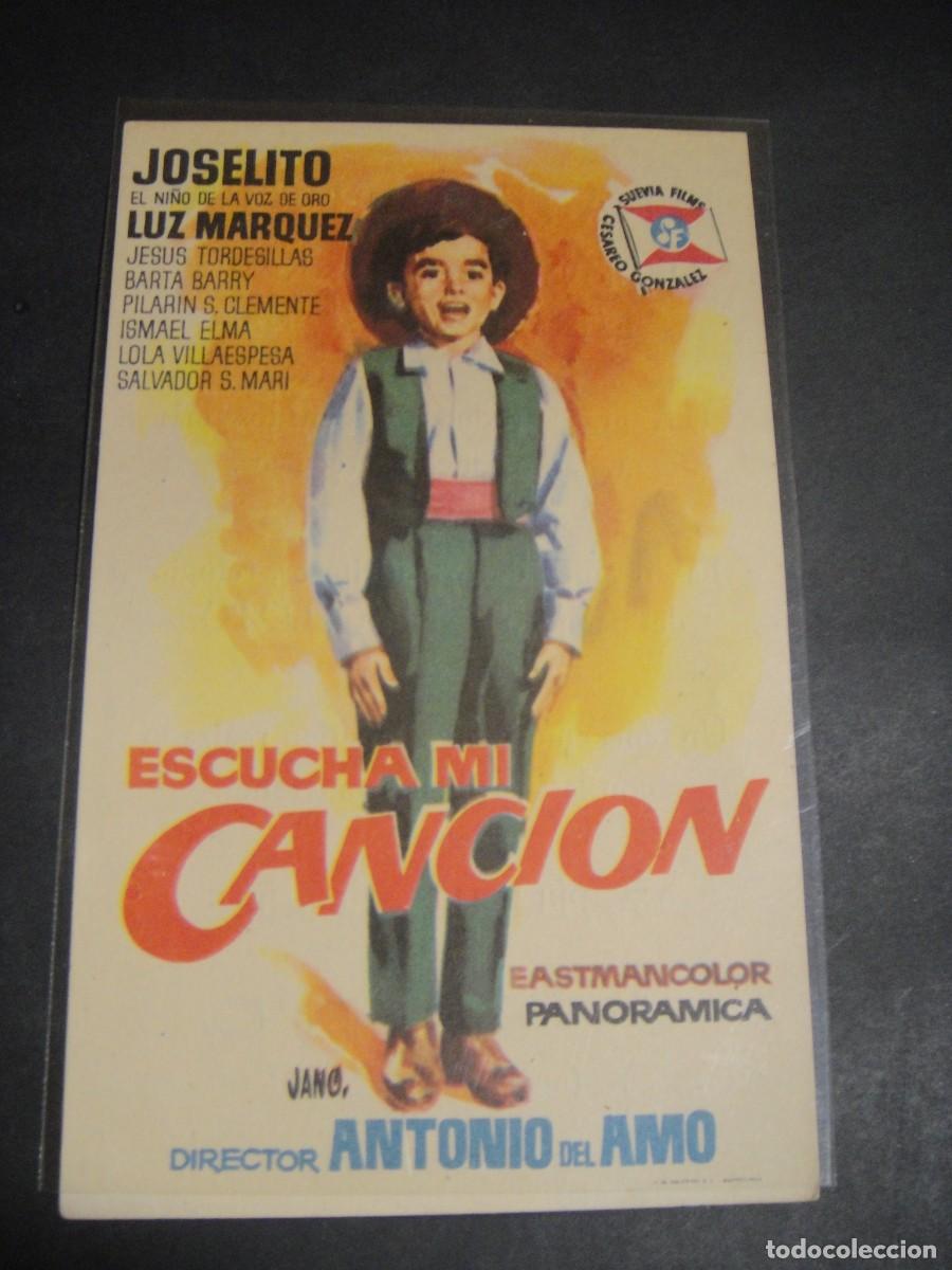 Cine: escucha mi cancion - folleto de mano - publicidad teatro fleta , zaragoza