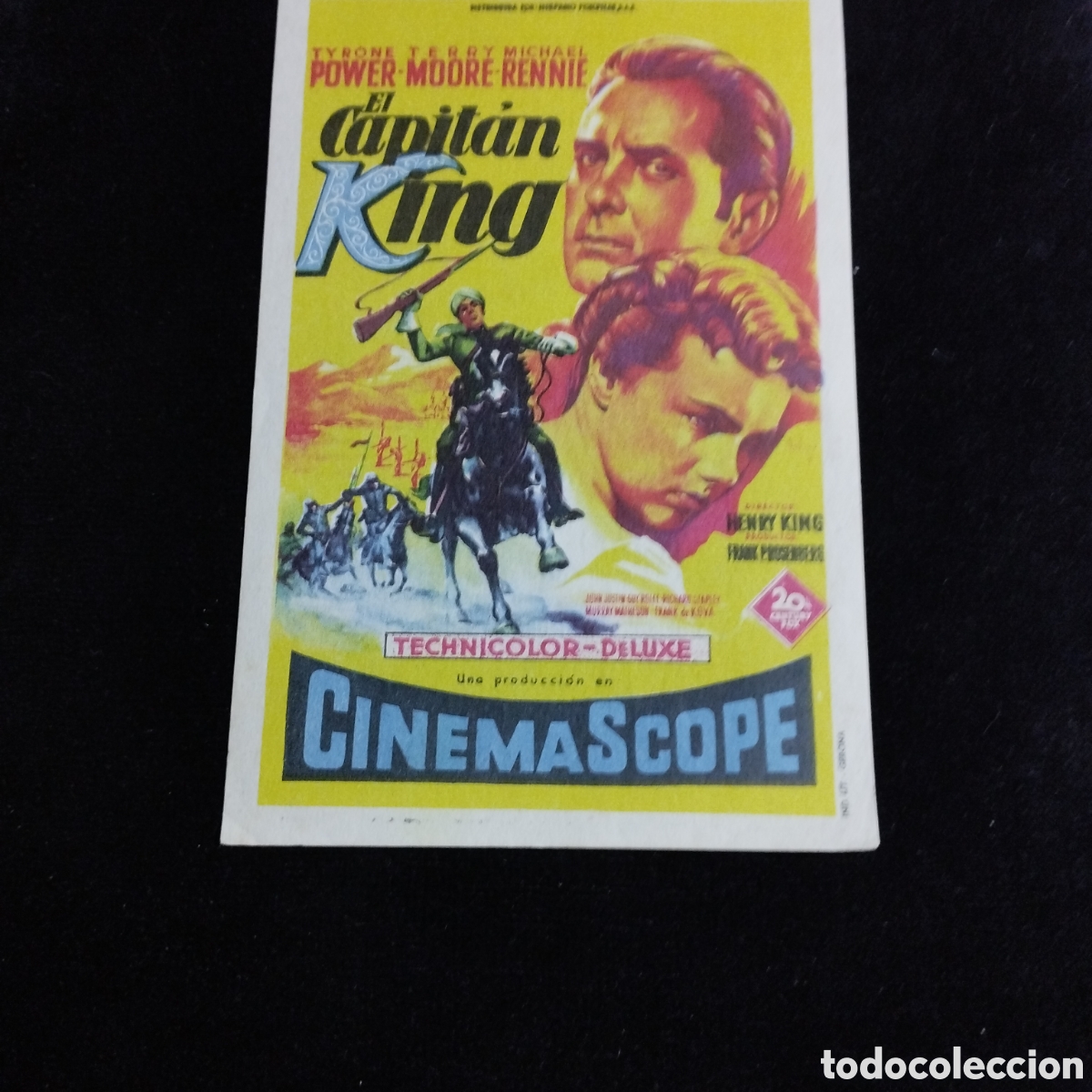 Kino: Programa de cine sencillo. Capit&aacute;n King. Tyrone Power. Terry Moore. 1955. Monumental Matar&oacute;