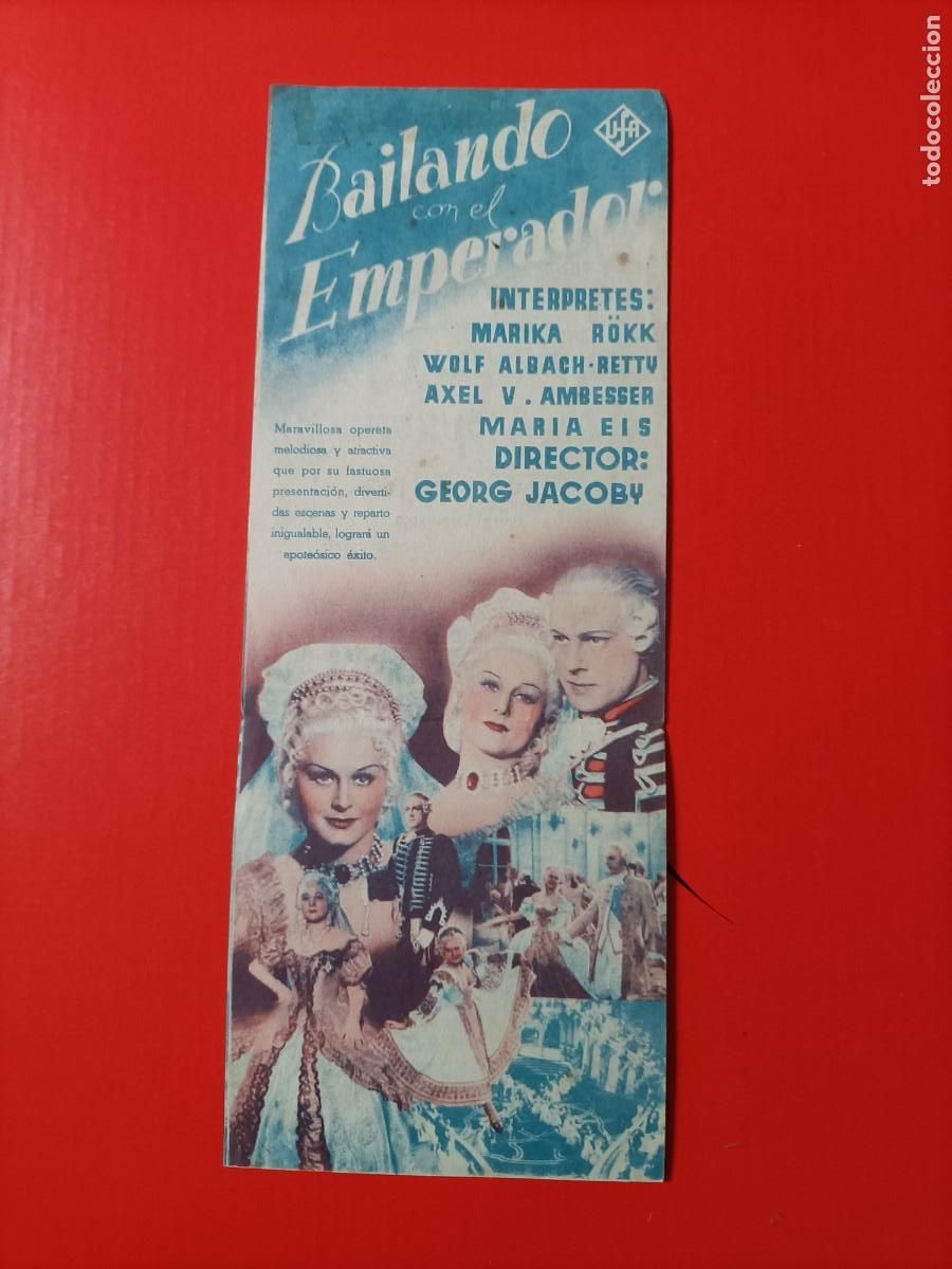 Cine: BAILANDO CON EL EMPERADOR. C/P. CINE GOYA.1943, MARIKA ROKK, ES DOBLE.
