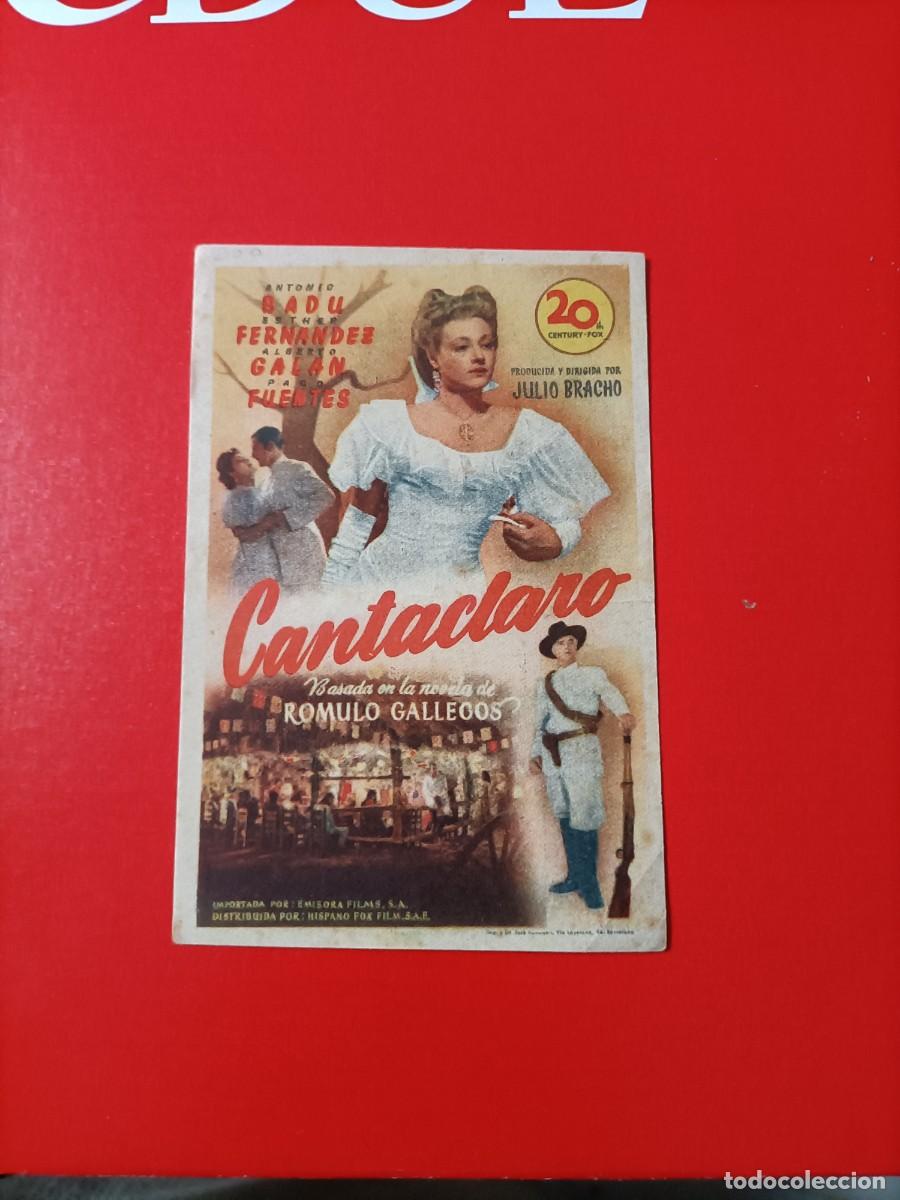 Cine: CANTACLARO. ANTONIO BAD&Uacute;. C/P. CINE AVELLANEDA. ESTHER FERN&Aacute;NDEZ. BUEN ESTADO.