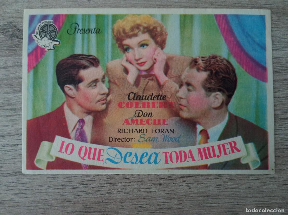 Cine: LO QUE DESEA TODA MUJER, CLAUDETTE COLBERT, CINE MONELOS, CORU&Ntilde;A