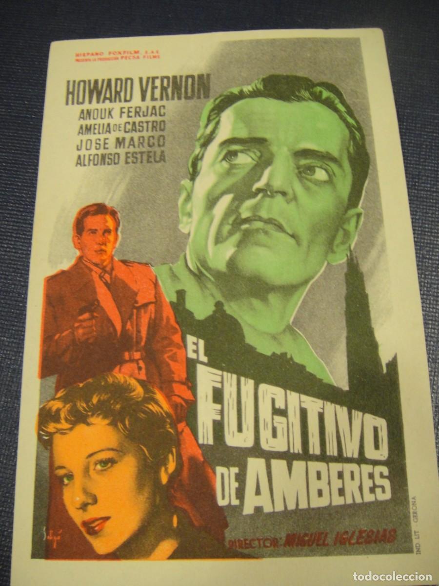 Cine: el fujitivo de amberes - folleto de mano - publicidad cine coso , zaragoza