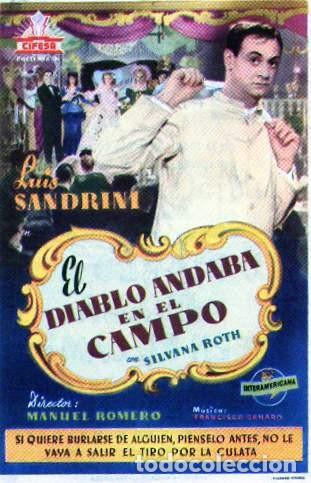 Cine: el diablo andaba en el campo - folleto de mano - publicidad cine alhambra , zaragoza