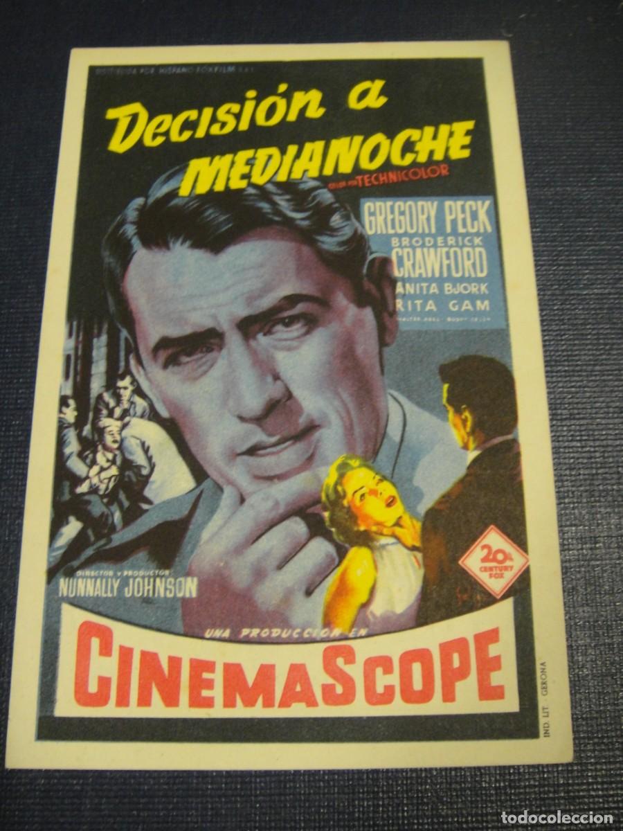 Cine: decision a media noche - folleto de mano - publicidad cine palafox , zaragoza
