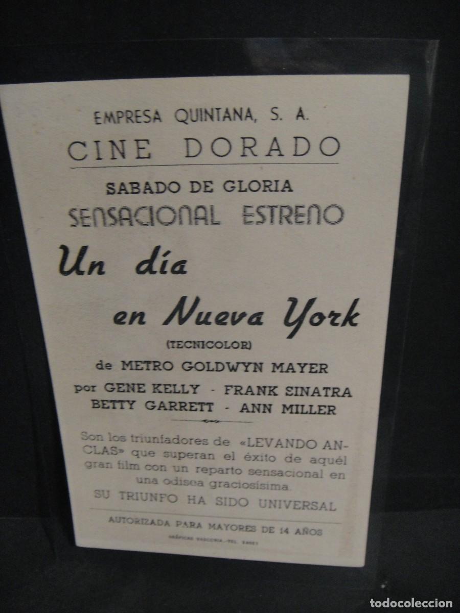 Cine: un dia en nueva york - folleto de mano - publicidad cine dorado , zaragoza
