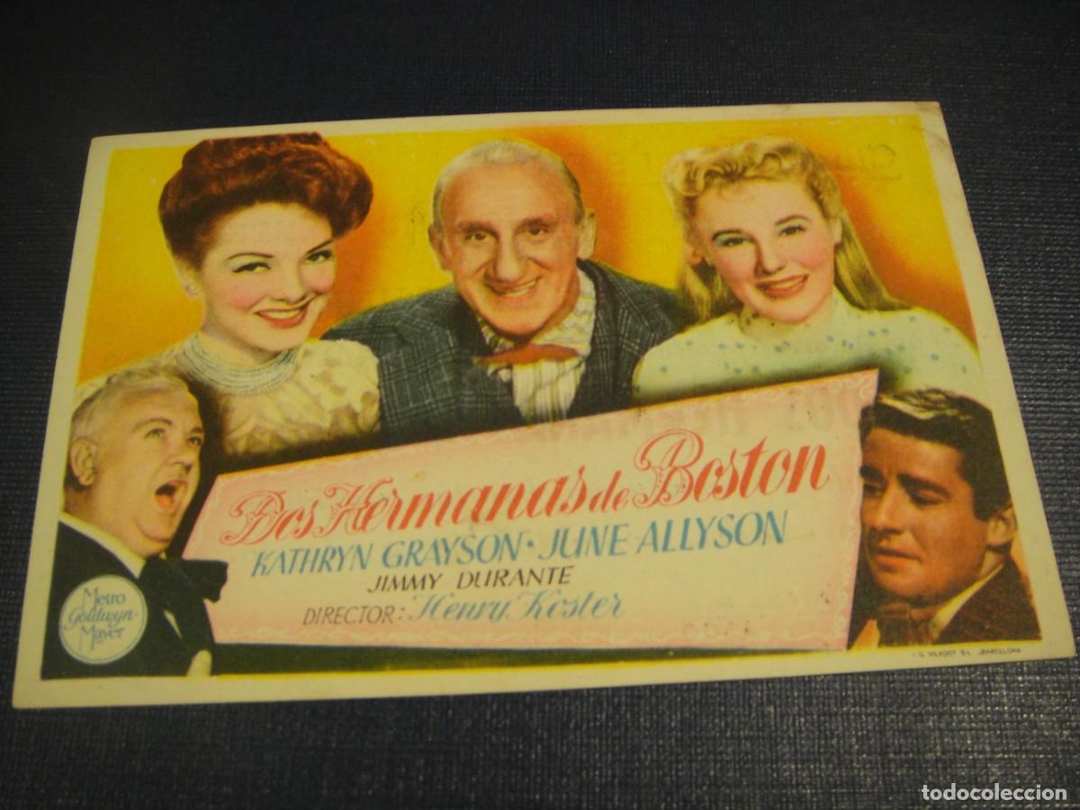 Cine: dos hermanas de boston - folleto de mano - publicidad cine eliseos , zaragoza