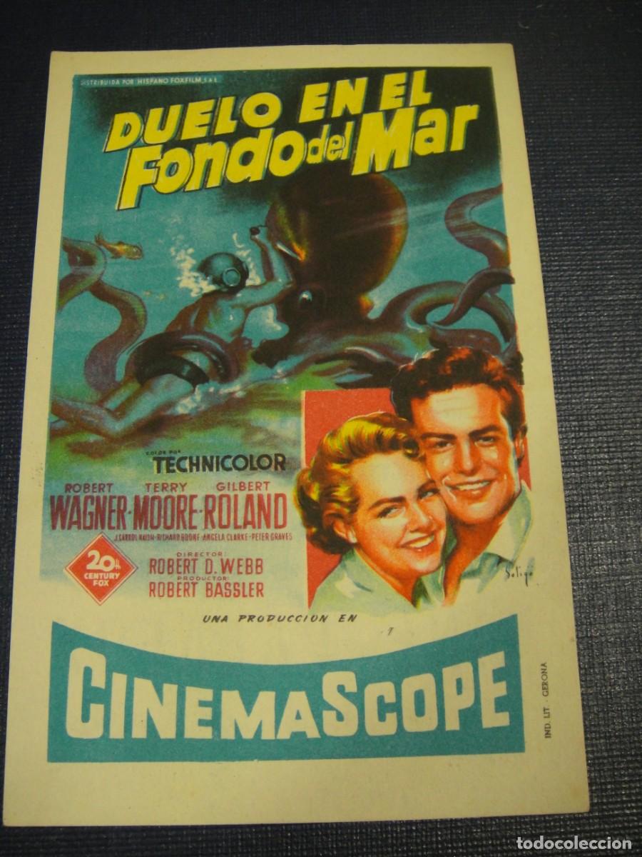 Cine: duelo en el fondo del mar - folleto de mano - publicidad cine palafox , zaragoza