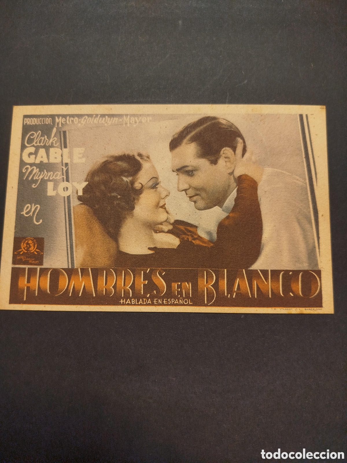 Cine: Hombres en blanco programa tarjeta