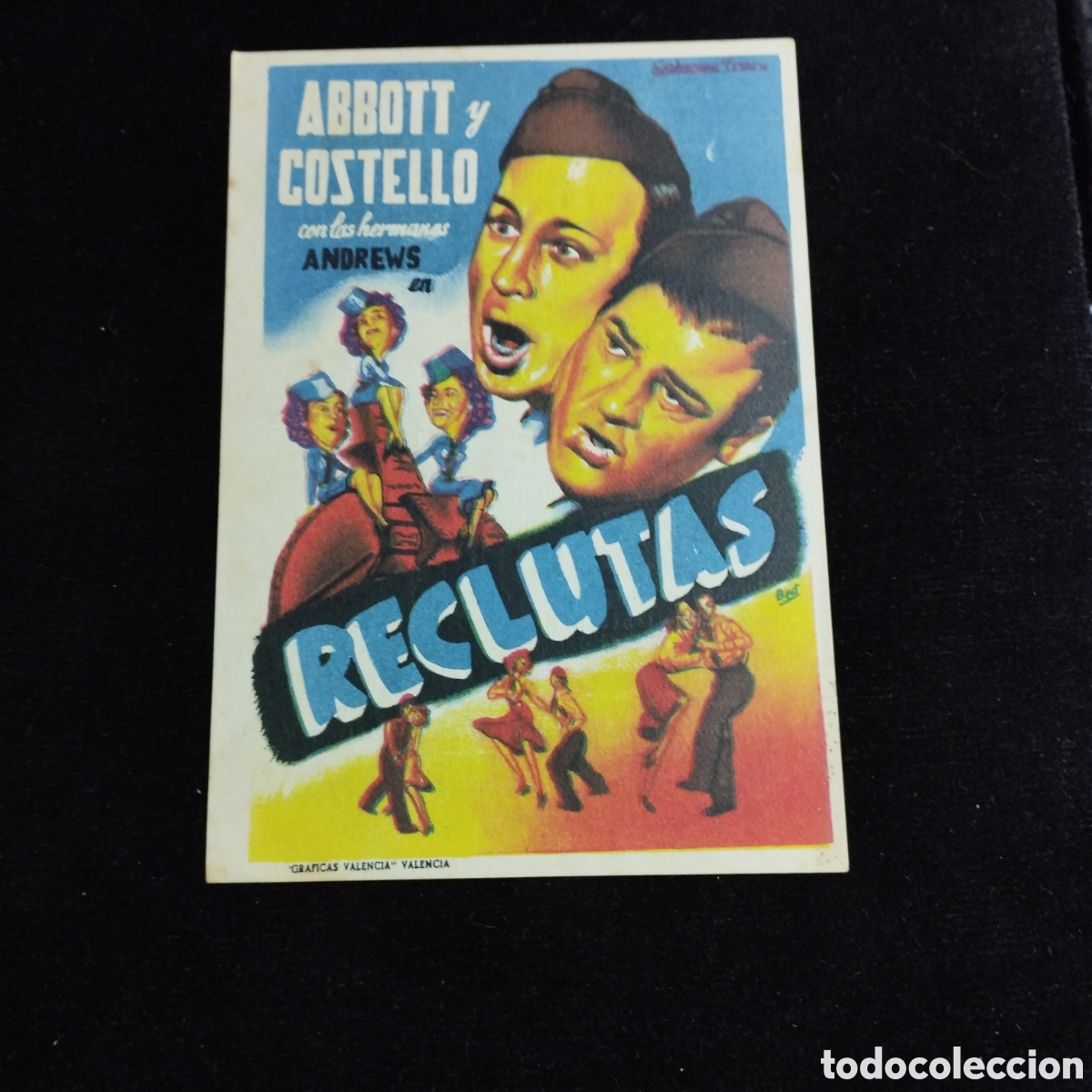 Cine: Programa de cine, sencillo. Reclutas. Abbott y Costello. 1952. Domenech Rub&iacute;