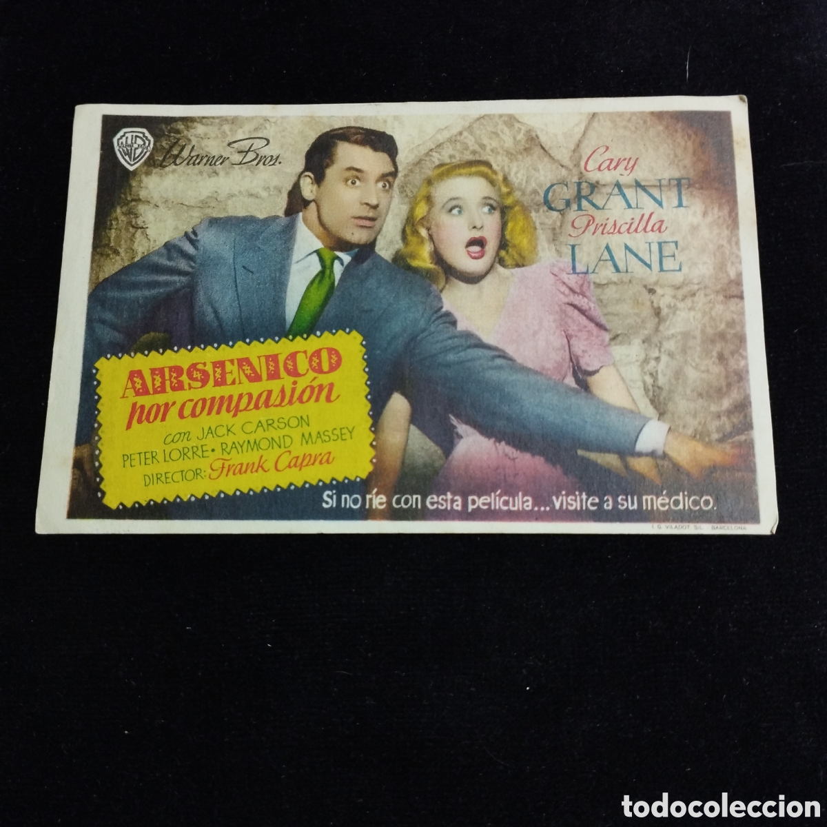 Cine: Programa de cine, sencillo. Ars&eacute;nico por compasi&oacute;n. Cary Grant. Priscila Lane. Ateneo