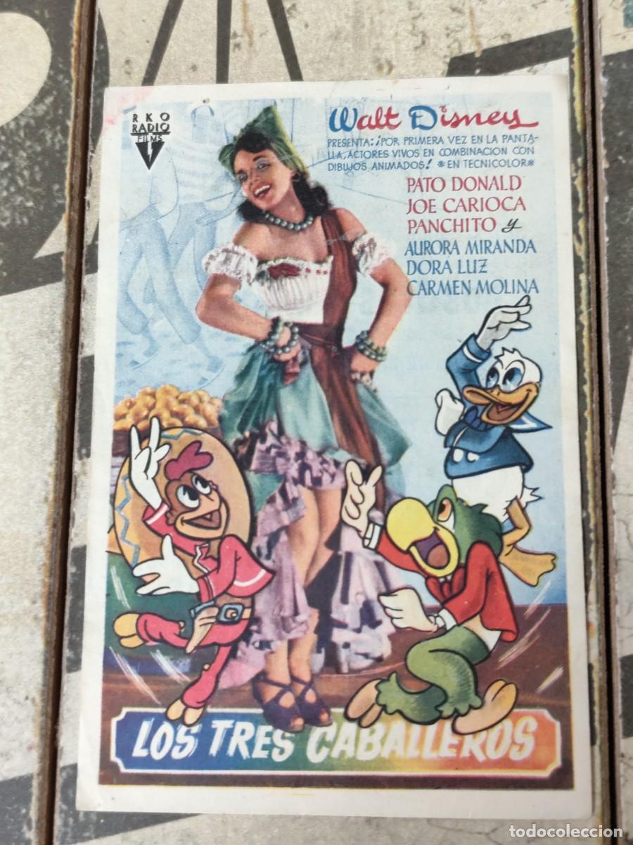 Flyers Publicitaires de films Anciens: Los tres caballeros con publicidad Cine Santo Domingo Jerez