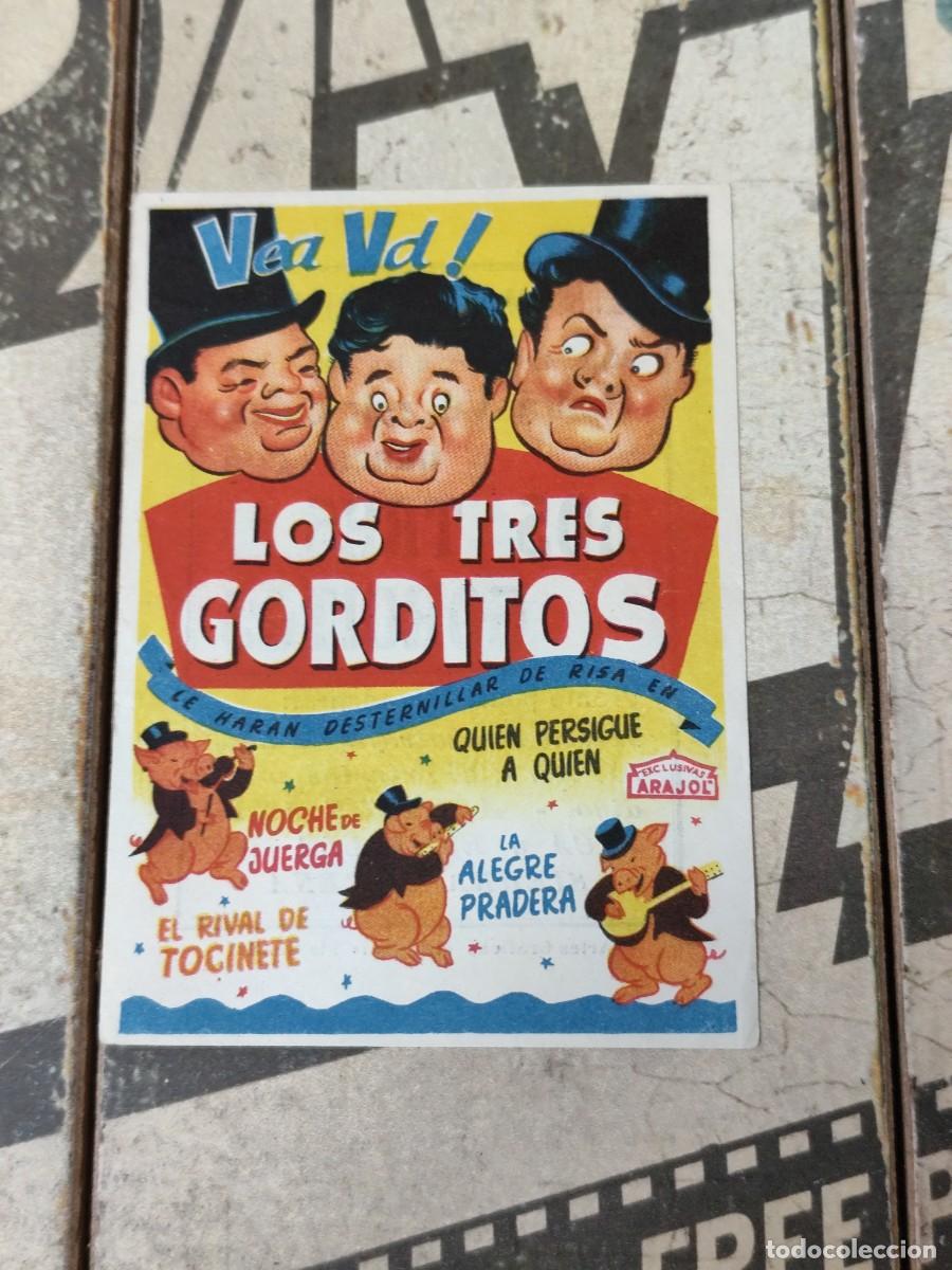  Flyers Publicitaires de films Anciens: Los tres gorditos con publicidad Cinema Cabrera Puente Genil