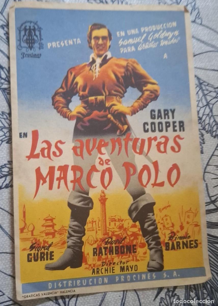 Cine: LAS AVENTURAS DE MARCO POLO - PROGRAMA