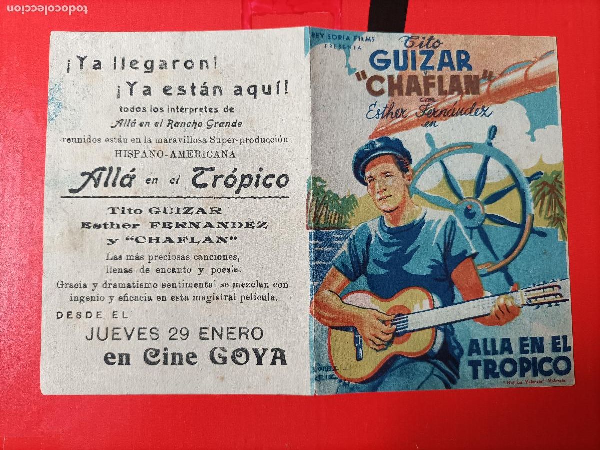 Cine: ALL&Aacute; EN EL TR&Oacute;PICO. TITI GUIZAR, C/P. CINE GOYA, M&Aacute;LAGA. PERFECTO ESTADO.